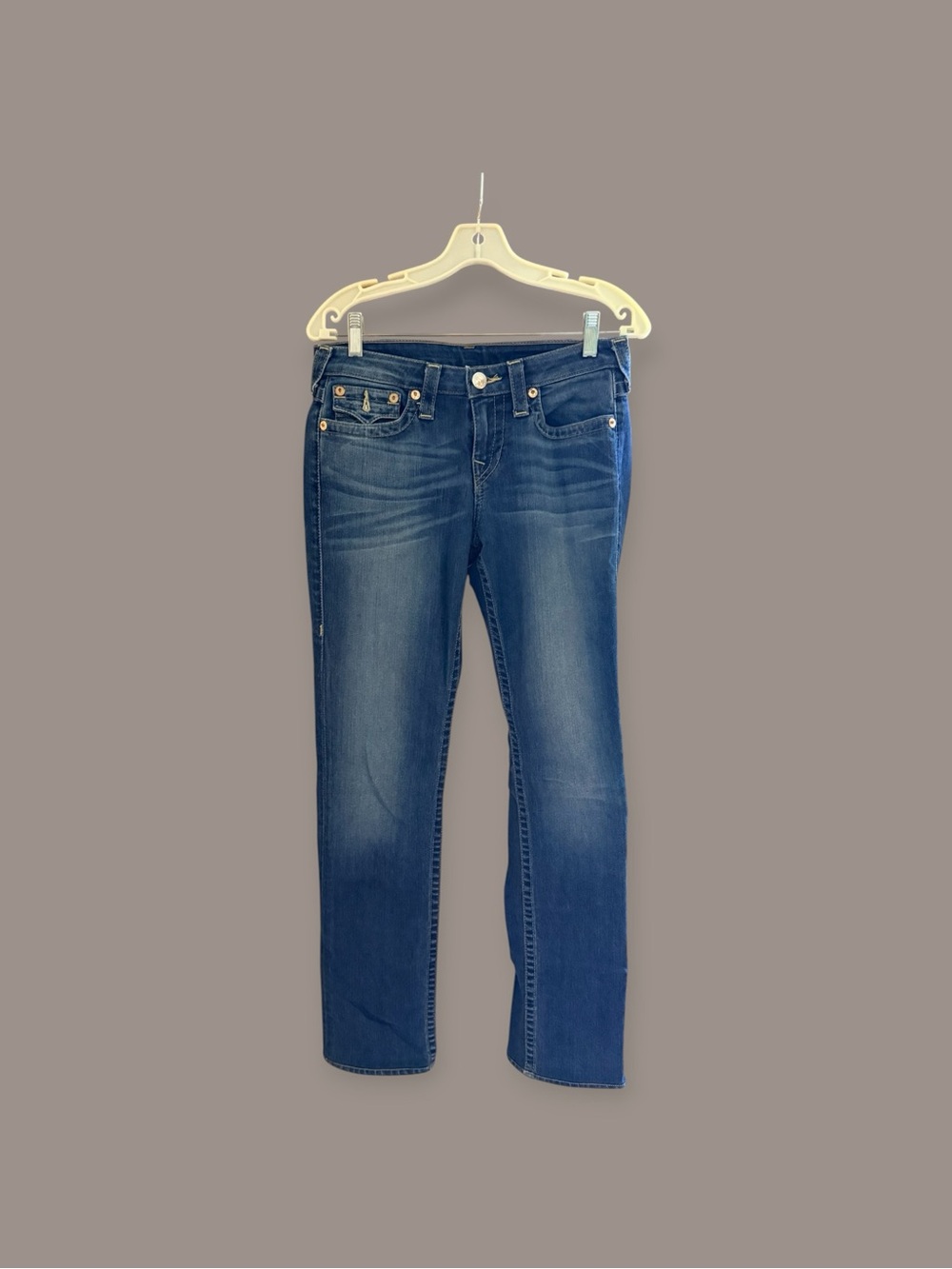 True Religion Women's Medium Blue Straight Leg Jeans